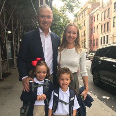 Emily Threlkeld and Harold Ford Jr. were photographed with their children, Georgia Walker Ford and Harold Eugene Ford III. 